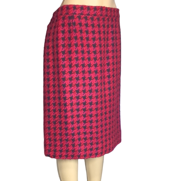 Liz MoOdy Pink Red and Black Checkered Luxury Skirt Size 14 - Picture 4 of 16